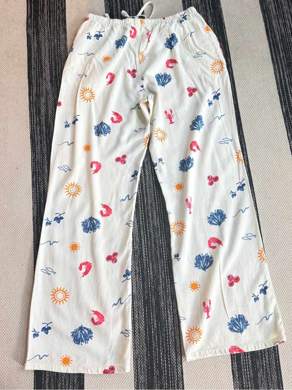 Cali 1850 Women's Linen Pull-On Beach Seaside Print Pants Size M New - Picture 3 of 13